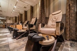 Well spaced Pedicure chairs at Mitchell’s Salon